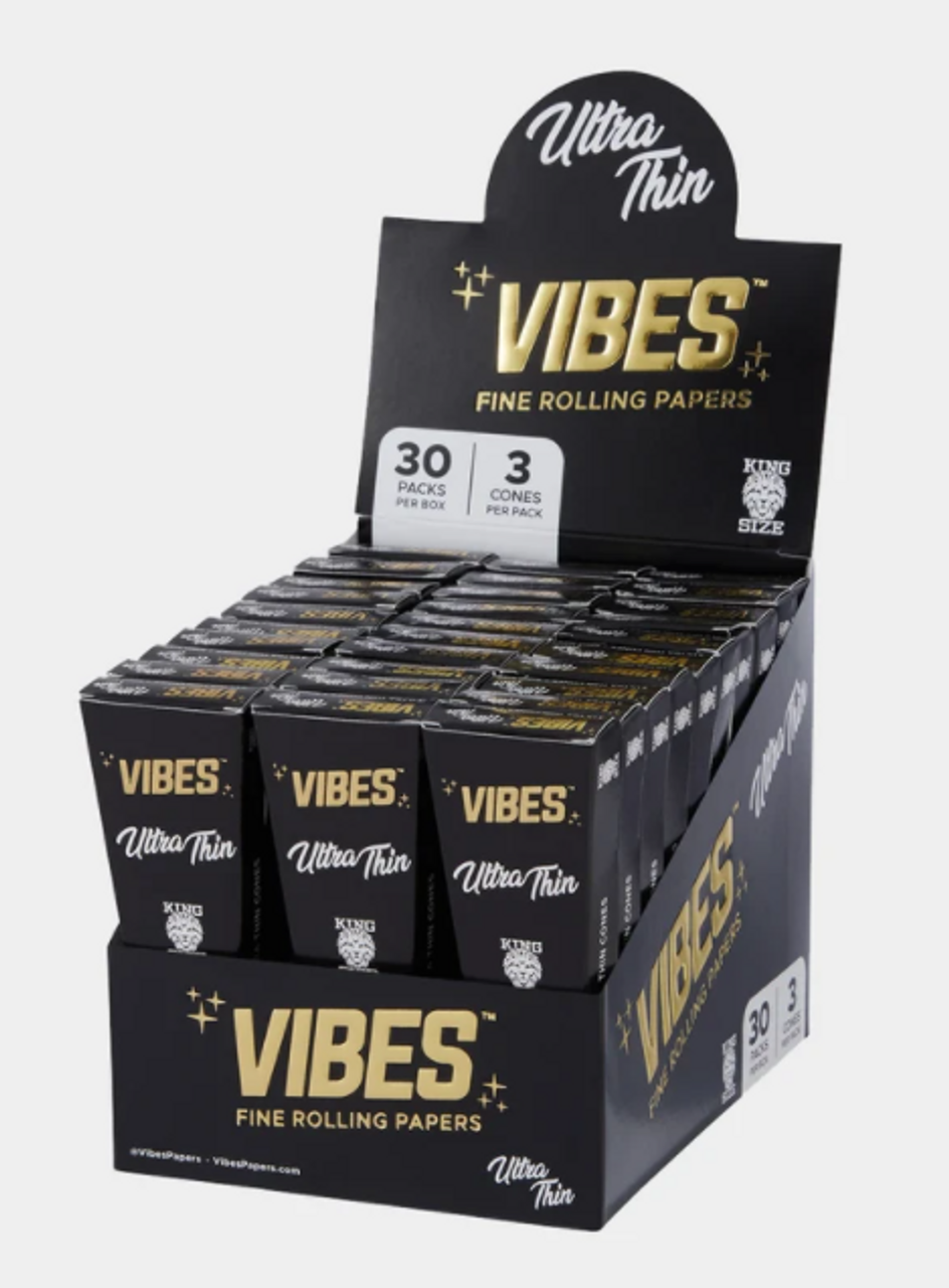 Photograph of product: Vibes Ultra Thin Cones | King Size | 3ct