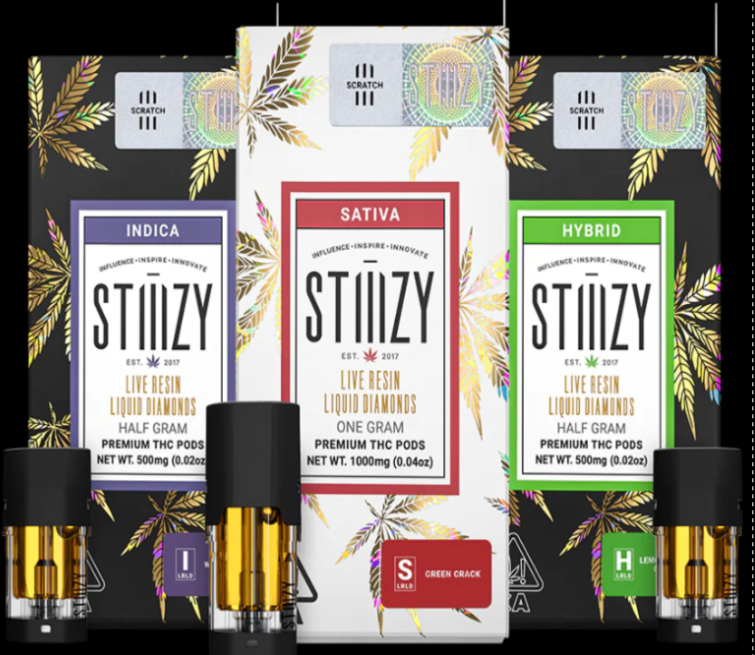 Photograph of product: PURPLE HAZE LIVE RESIN LIQUID DIAMONDS 1G STIIIZY POD