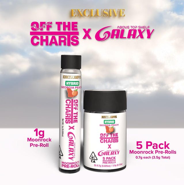 Photograph of product: Georgia Peach | 5pk Moonrock Pre-Rolls 3.5g | OTC Exclusive - 