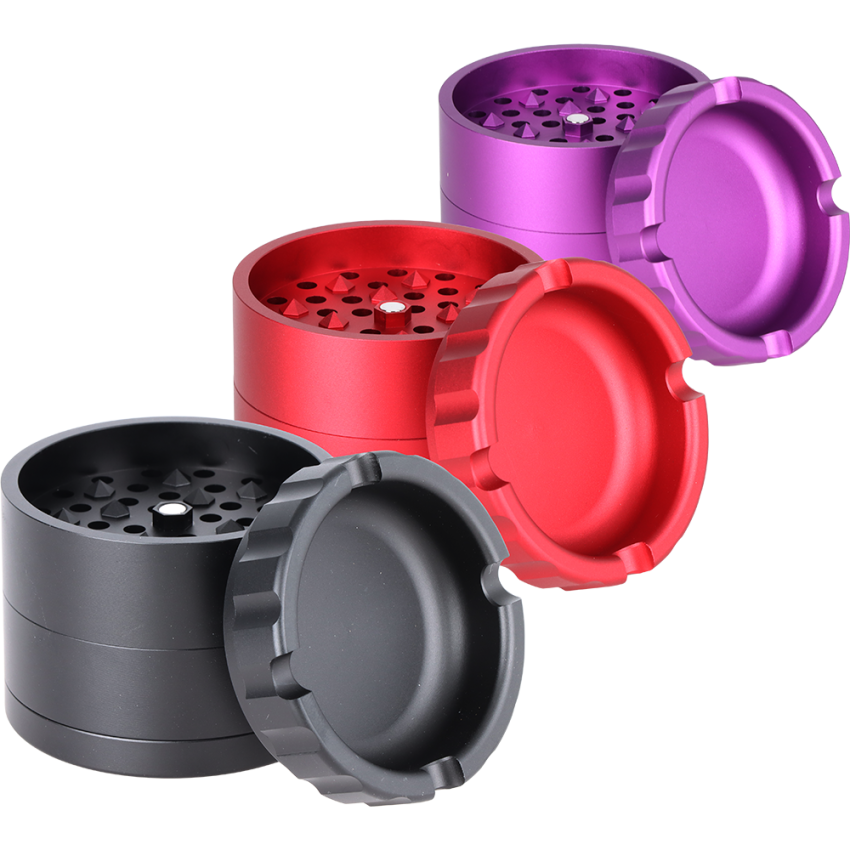 Photograph of product: Grinder - Aluminum w/Ashtray 2.5" - Assorted Colors