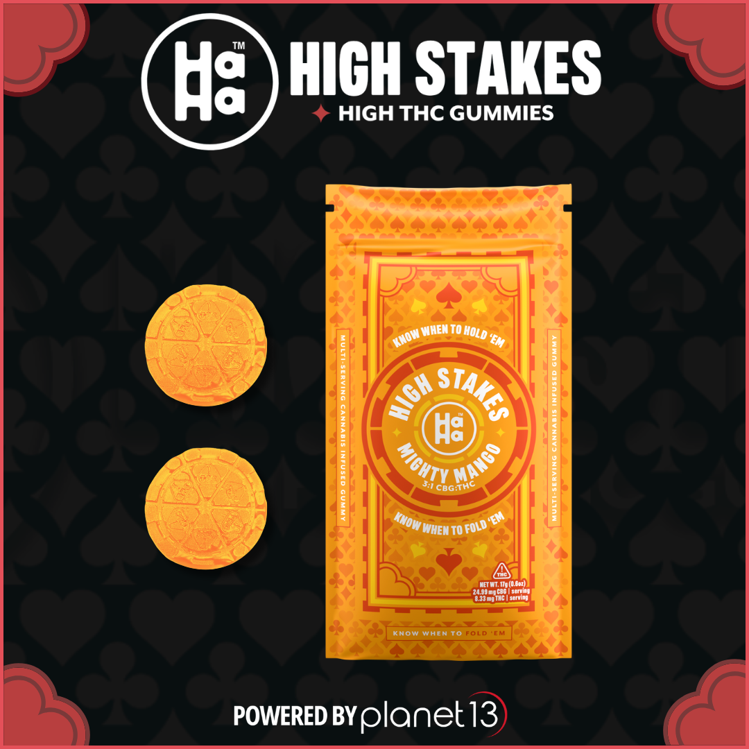 Photograph of product: HaHa High Stakes 3:1 Mighty Mango Gummies