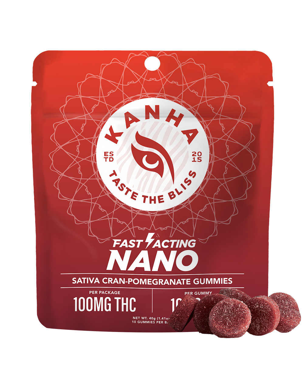 Photograph of product: Kanha Cran Pomegranate (S) Nano Gummies 10mg 10pk