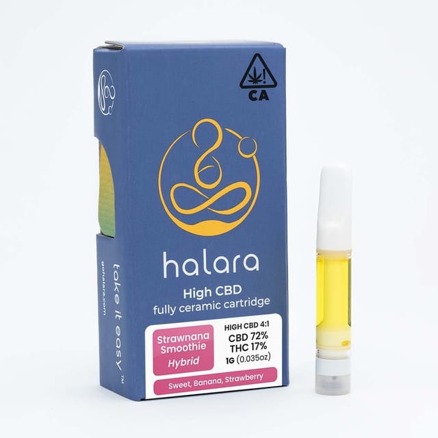 Photograph of product: High CBD 3:1 Strawnana Smoothie Cartridge (1g) - Strawnana 3:1 High CBD 1g