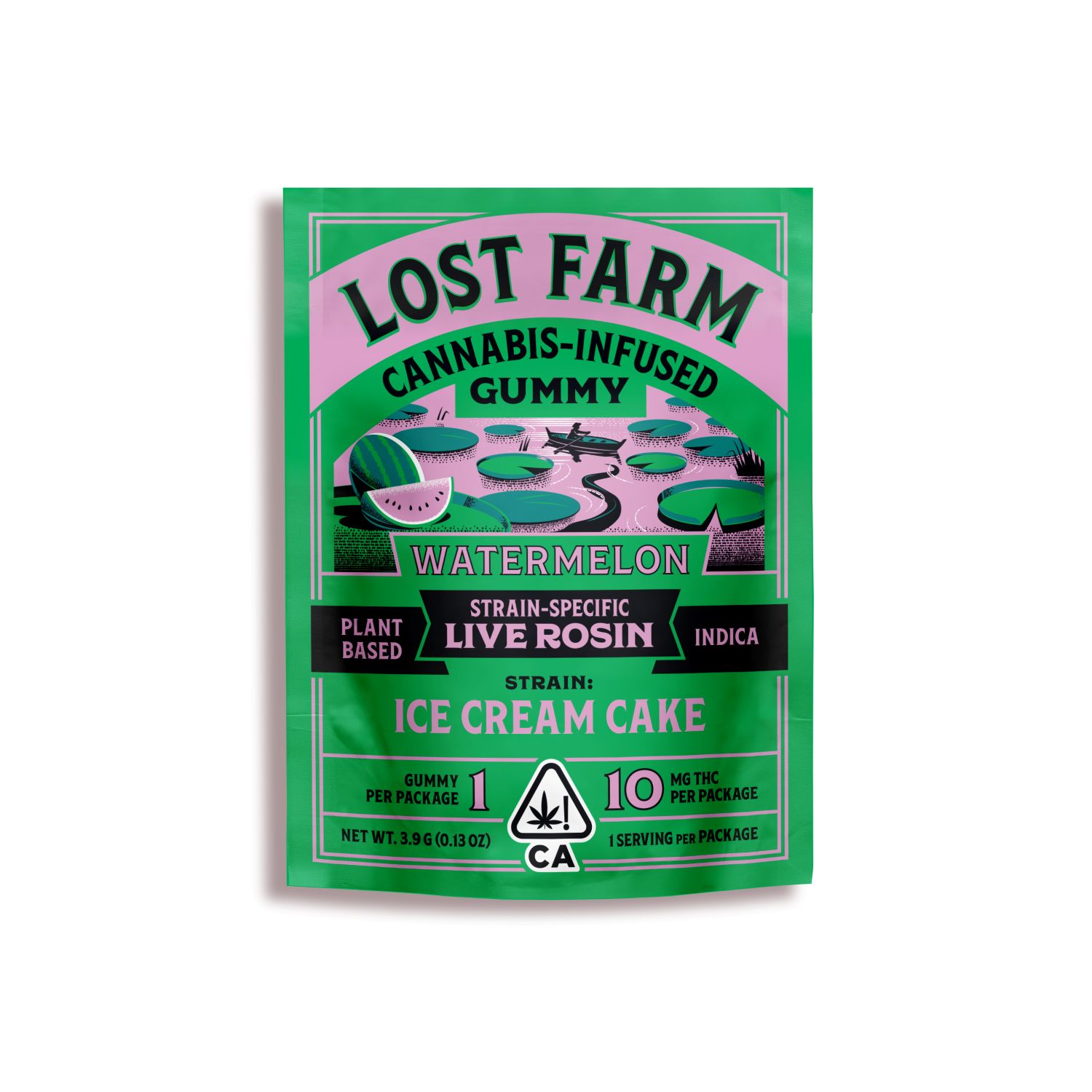 Photograph of product: Lost Farm - 10mg Live Rosin Gummy - Watermelon x Ice Cream