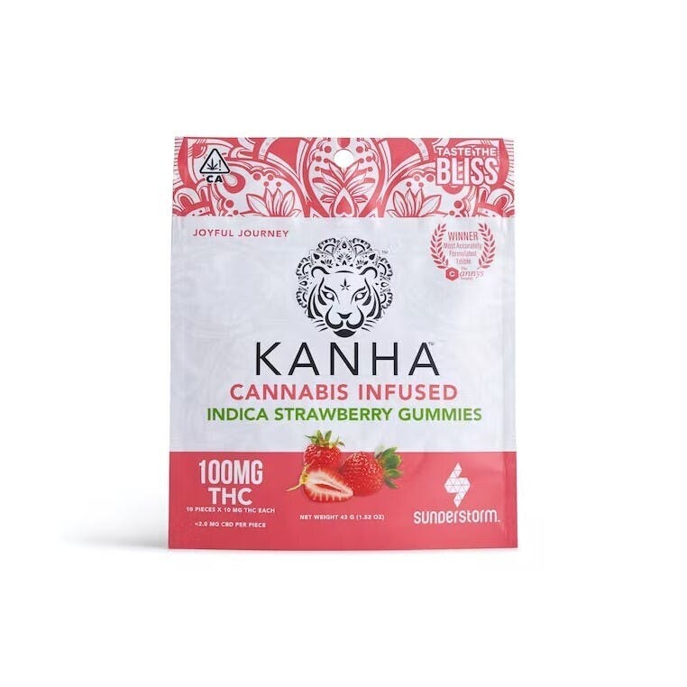 Photograph of product: Kanha Oui'd Strawberry Gummies 100mg