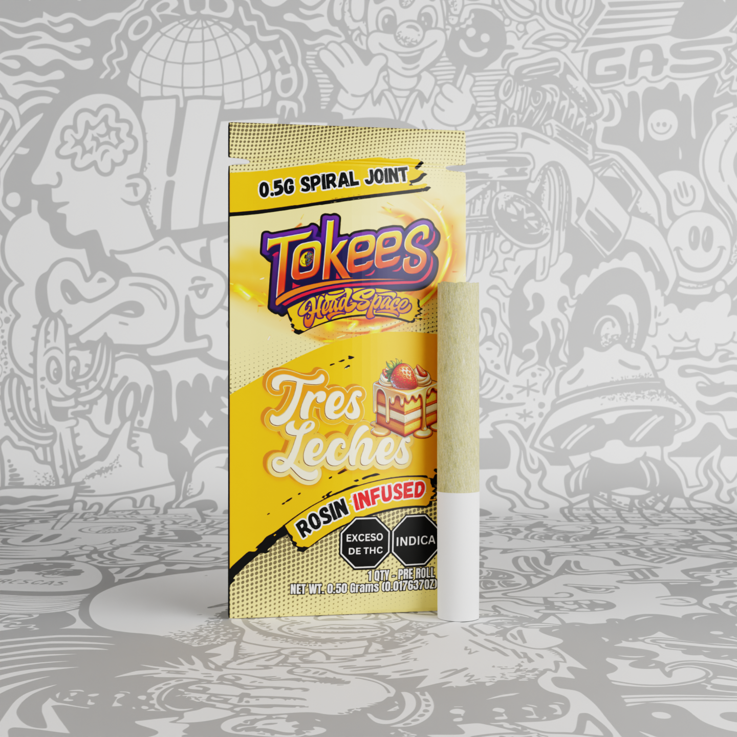 Photograph of product: Tokees - Tres Leches - Oui'd - Rosin Infused Spiral Joint