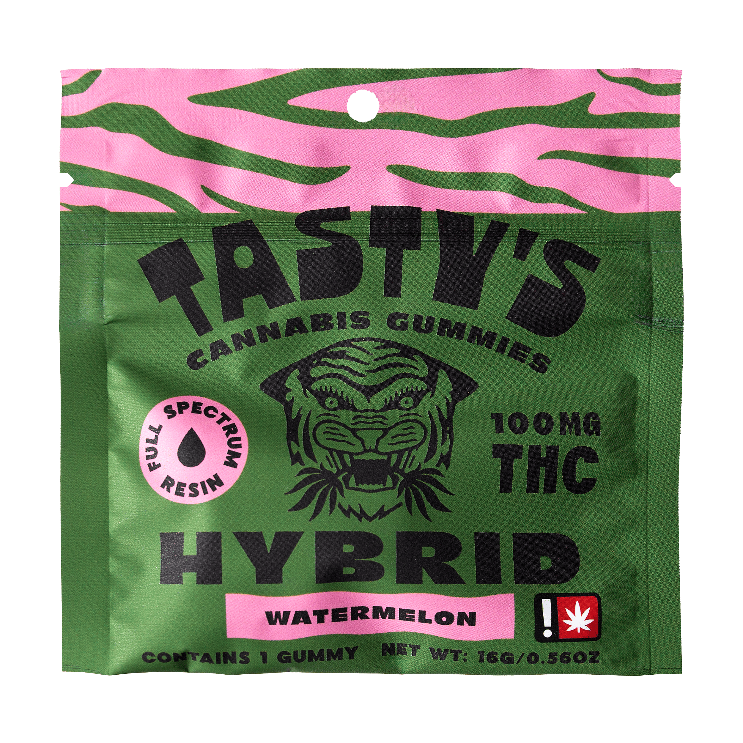 Photograph of product: Gummy - Hybrid - TH-oui:100mg - Single - Watermelon