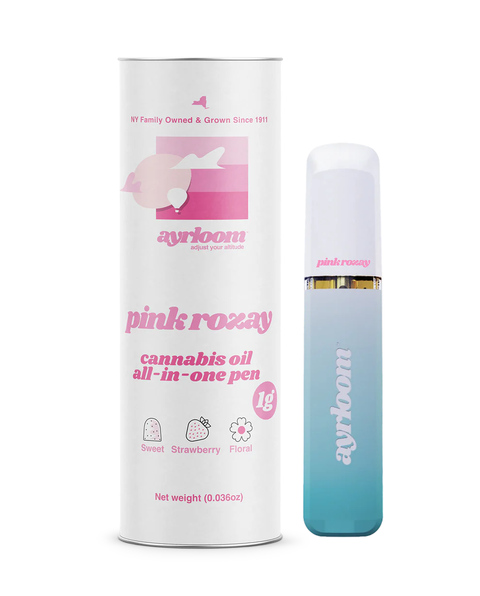 Photograph of product: Ayrloom Vape Pink Rozay AIO 1g Oui'd 35% TH-oui