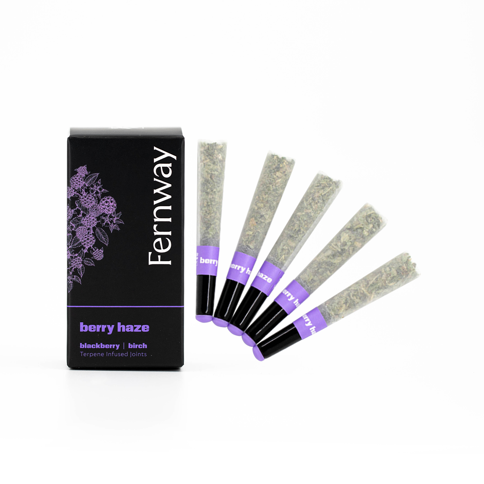 Photograph of product: Berry Haze Terpene Infused 0.5g Pre-roll 5pk | 2.5g