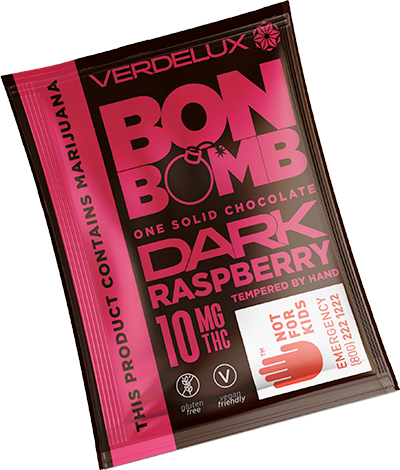 Photograph of product: Bon Bomb: Raspberry Dark Chocolate Single 10mg
