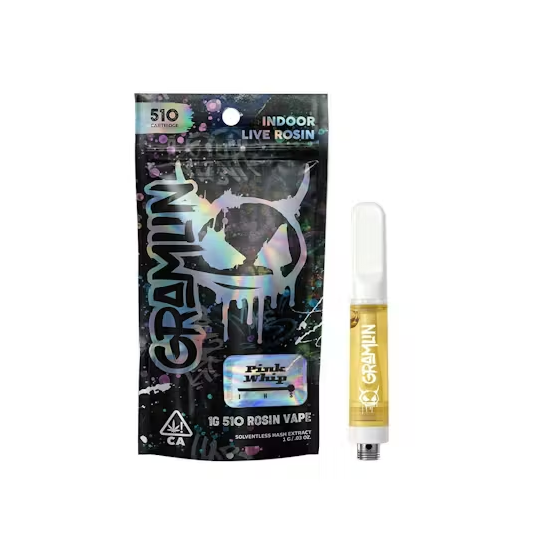 Photograph of product: GRAMLIN - Cartridge - Pink Whip - Live Rosin - 1G