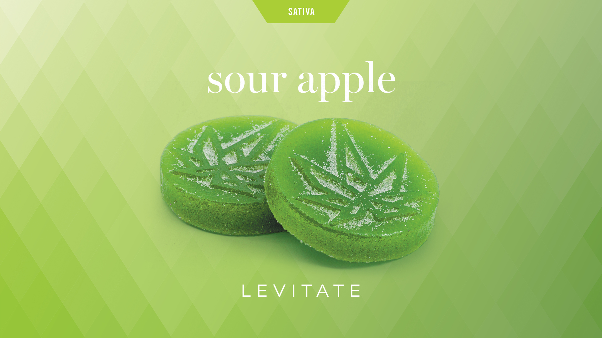 Photograph of product: Levitate | Sour Apple 4x50mg Hybrid Gummies