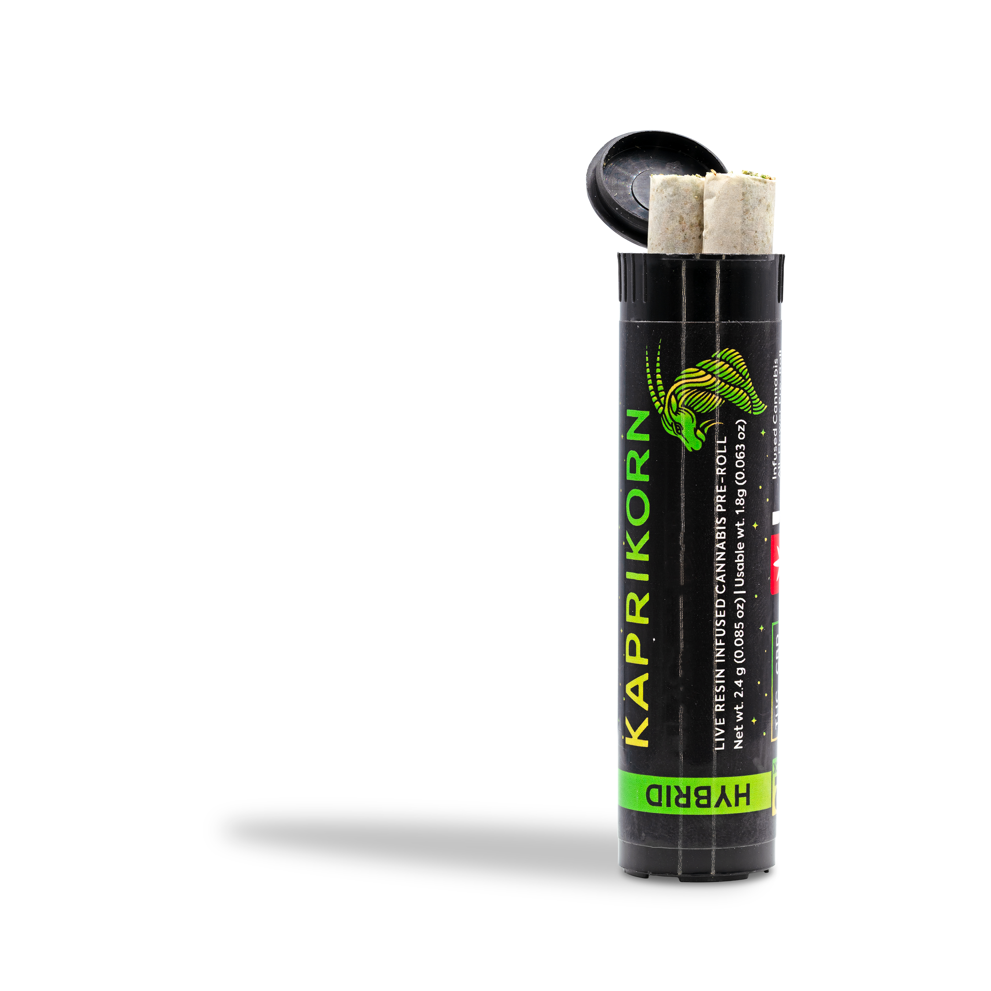 Photograph of product: Kaprikorn - Banana Cooler LR Infused Pre-Roll 2pk - 1.8g