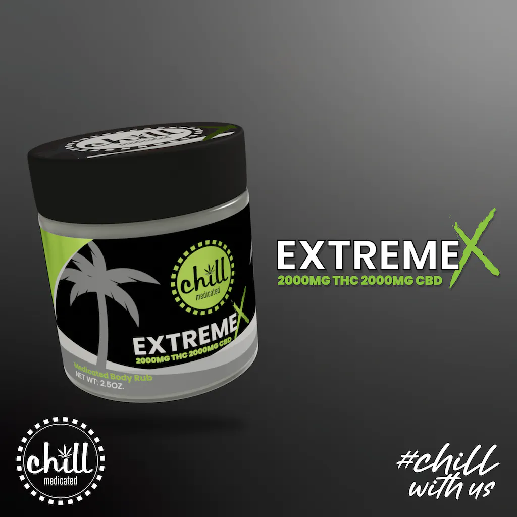 Photograph of product: Chill Medicated | ExtremeX Body Rub | 2000mg TH-oui :2000mg CBD