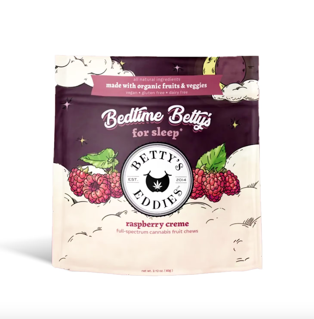 Photograph of product: Bedtime Betty's | Raspberry Creme Fruit Chews | 1:2:1 | 50mg