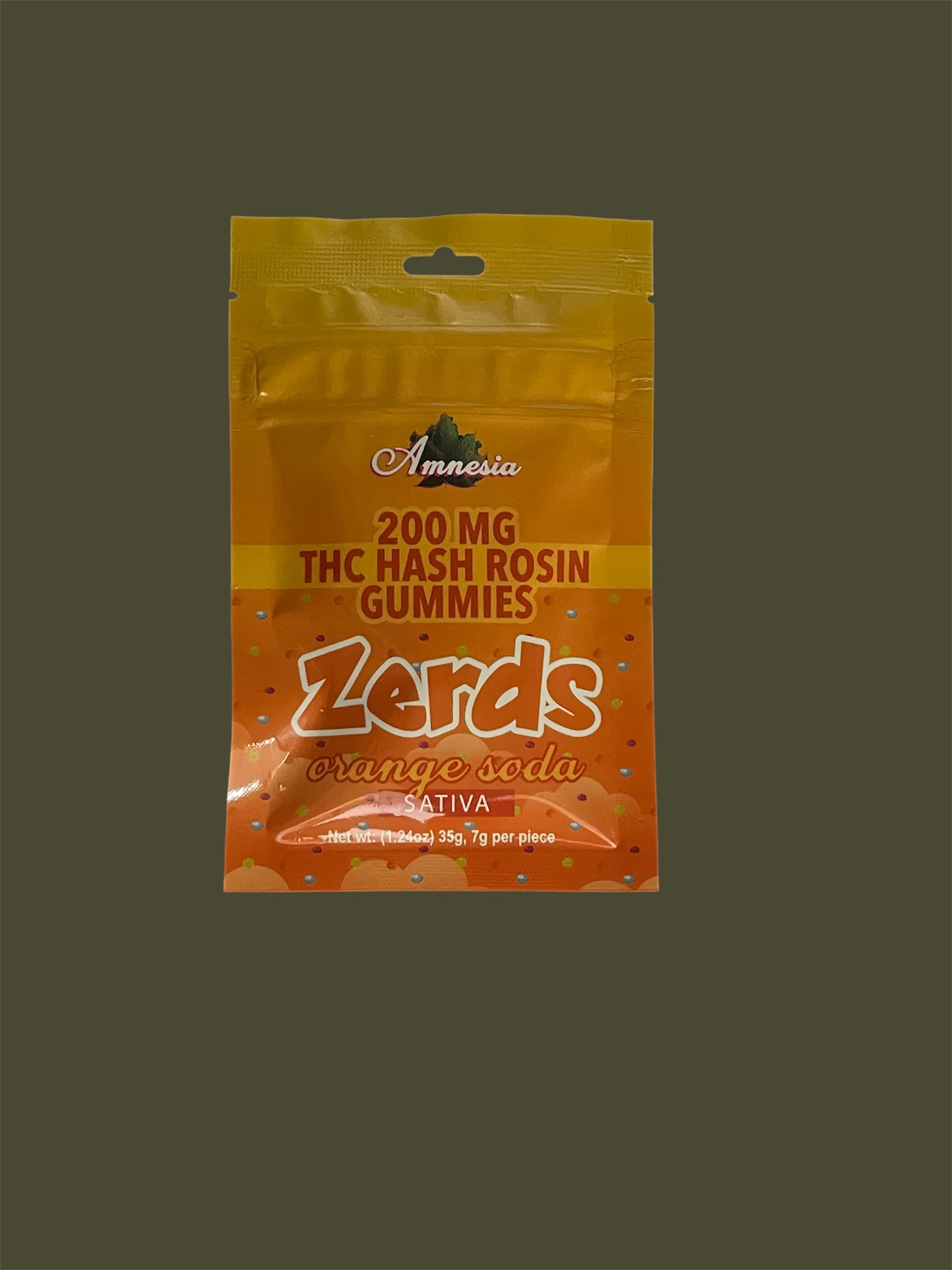 Photograph of product: AMNESIA | ORANGE SODA | au chocolat ROSIN NERDS GUMMIES | 200MG