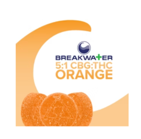 Photograph of product: Breakwater | Orange | 5;1 CBG:TH-oui | Edibles | Soft Lozenge