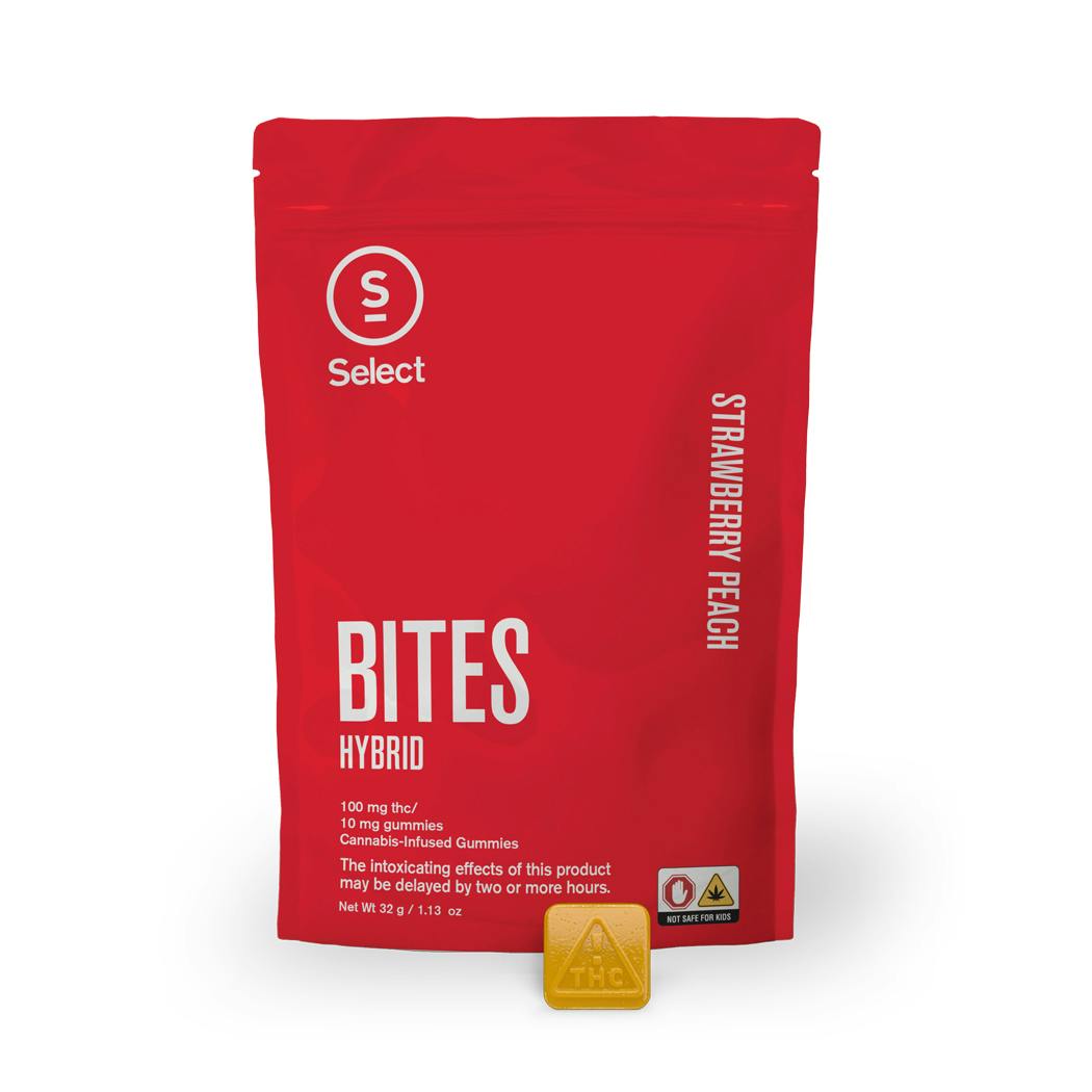 Photograph of product: Strawberry Peach Classic Bites 2.0 I 10 pack I 100mg I Select