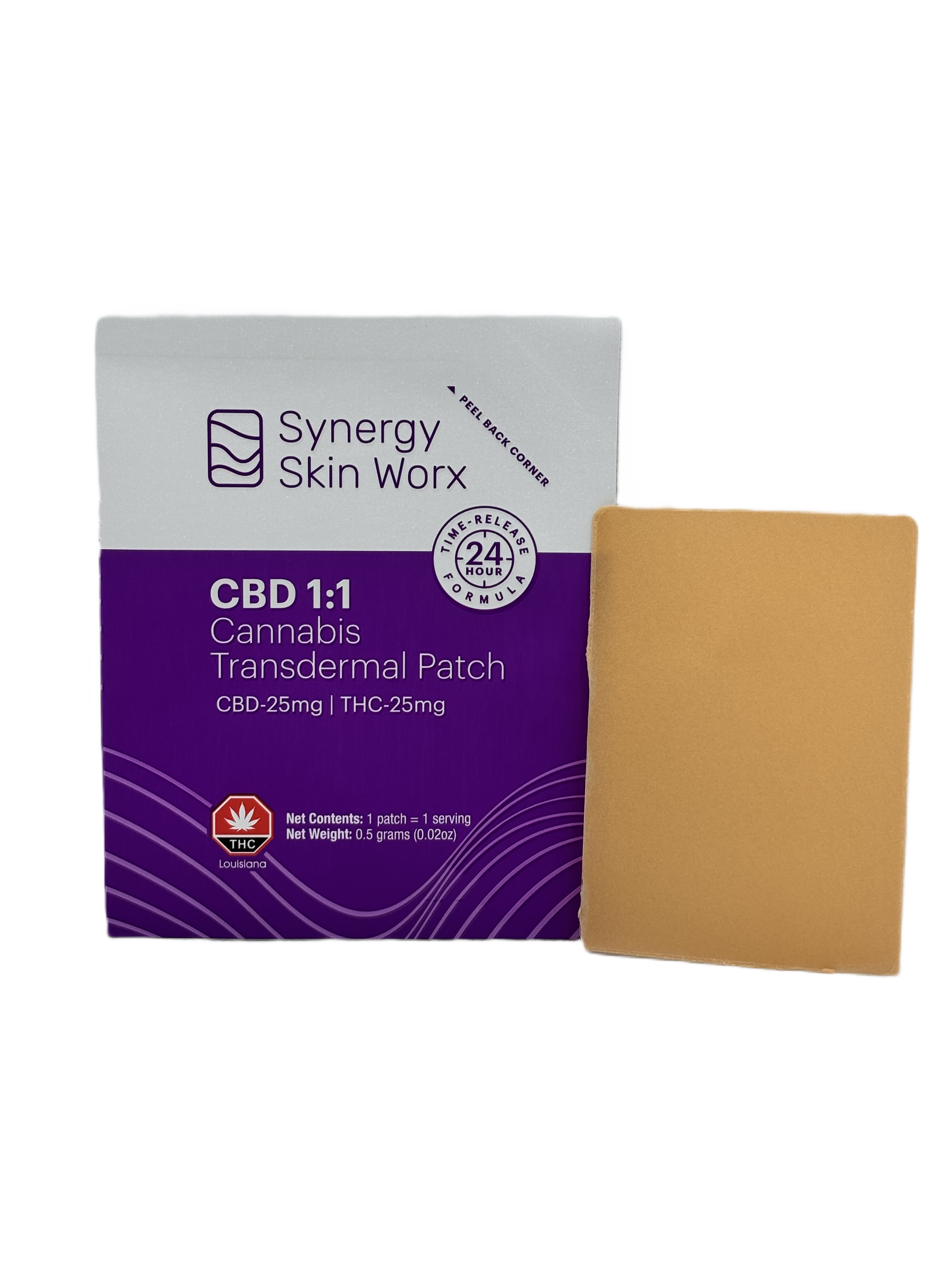 Photograph of product: Synergy Skin Worx: Patch | CBD Transdermal 1:1 | 25mg TH-oui : 25mg CBD