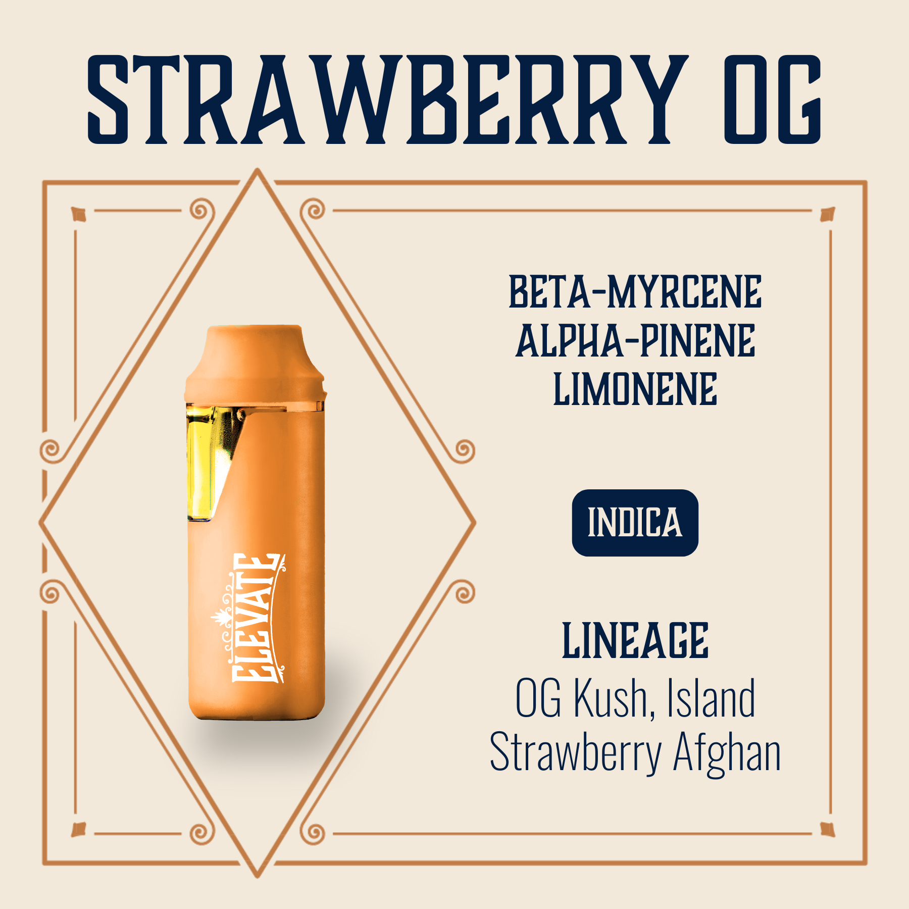 Photograph of product: ELEVATE - MIN-E-BAR CANNA - DISPOSABLE DISTILLATE - 1G - STRAWBERRY OG - Oui'd