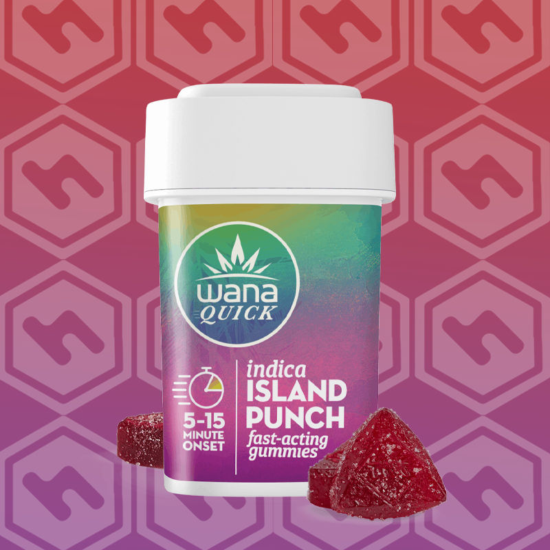 Photograph of product: Island Punch (Quicks) Gummies 100mg/10 pack