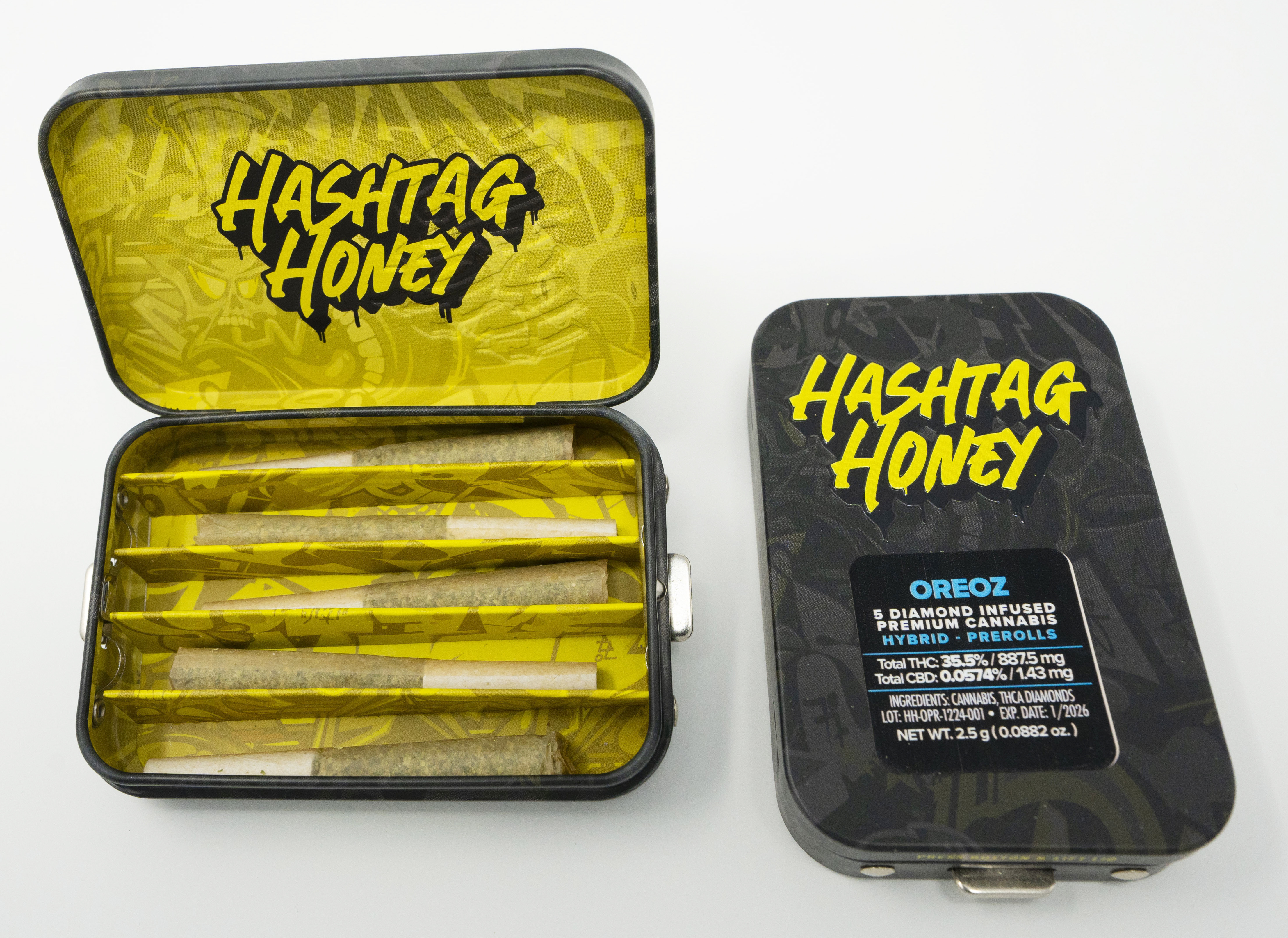 Photograph of product: au chocolattag Honey Oreoz 5 Diamond Infused Pre-Rolls (2.5G) Hybrid