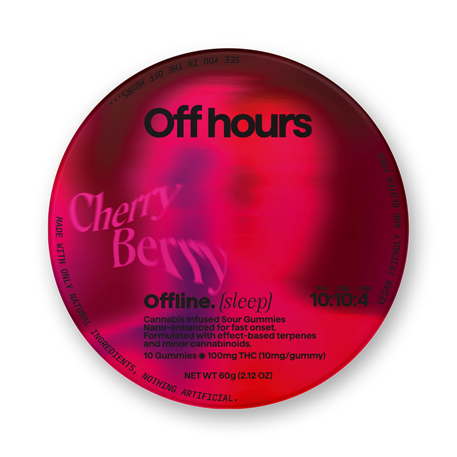 Photograph of product: Off Hours | Gummies | Offline: Cherry Berry | 10pk | 100mg