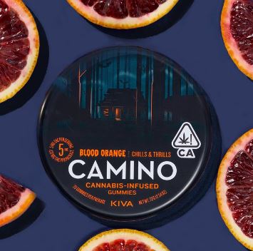 Photograph of product: Camino Sours Blood Orange Gummies 100mg (10pk)