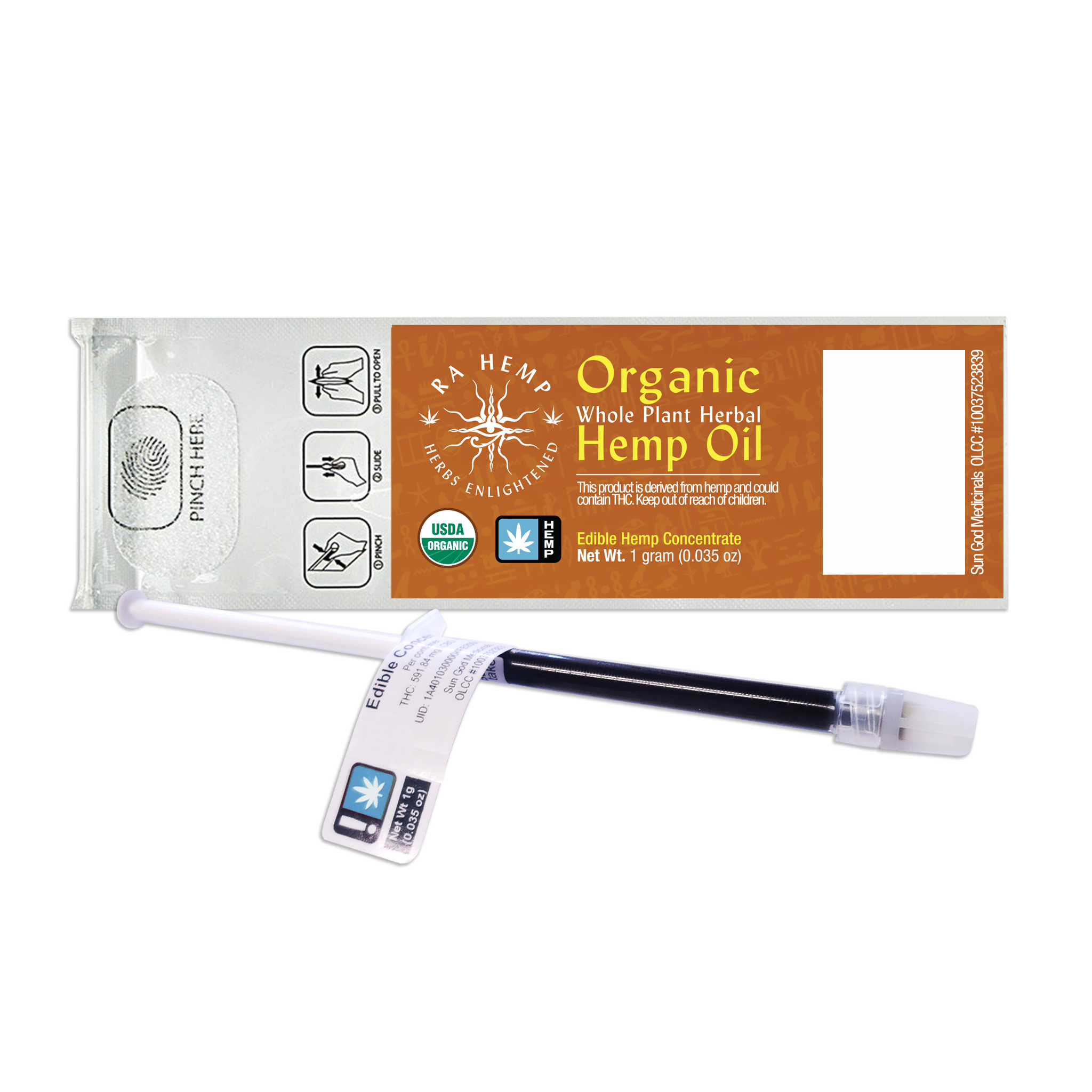 Photograph of product: Sun God Medicinals > RSO/FEHO > Organic Hemp Whole Plant Oui'd Oil