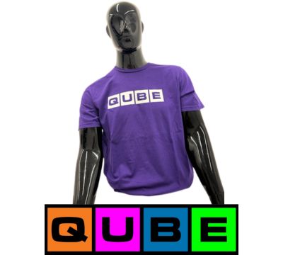 Photograph of product: Qube | Purple Shirt | Solid Logo | Medium
