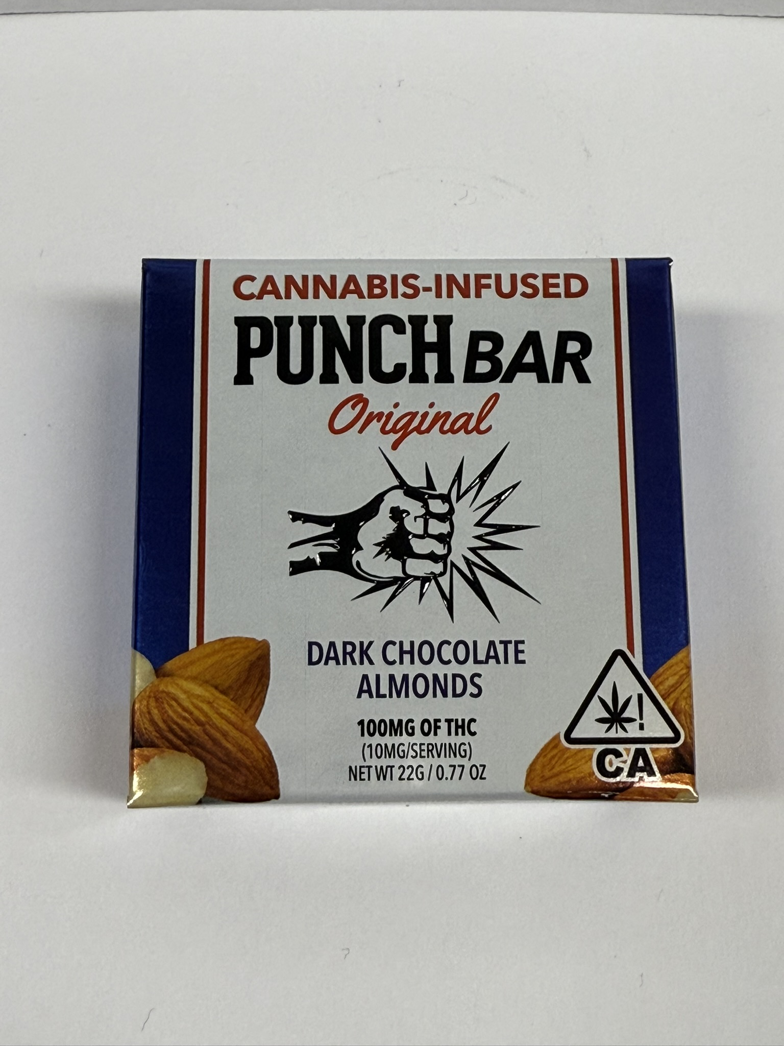 Photograph of product: Almond Dark Chocolate Bar 100mg - Punch