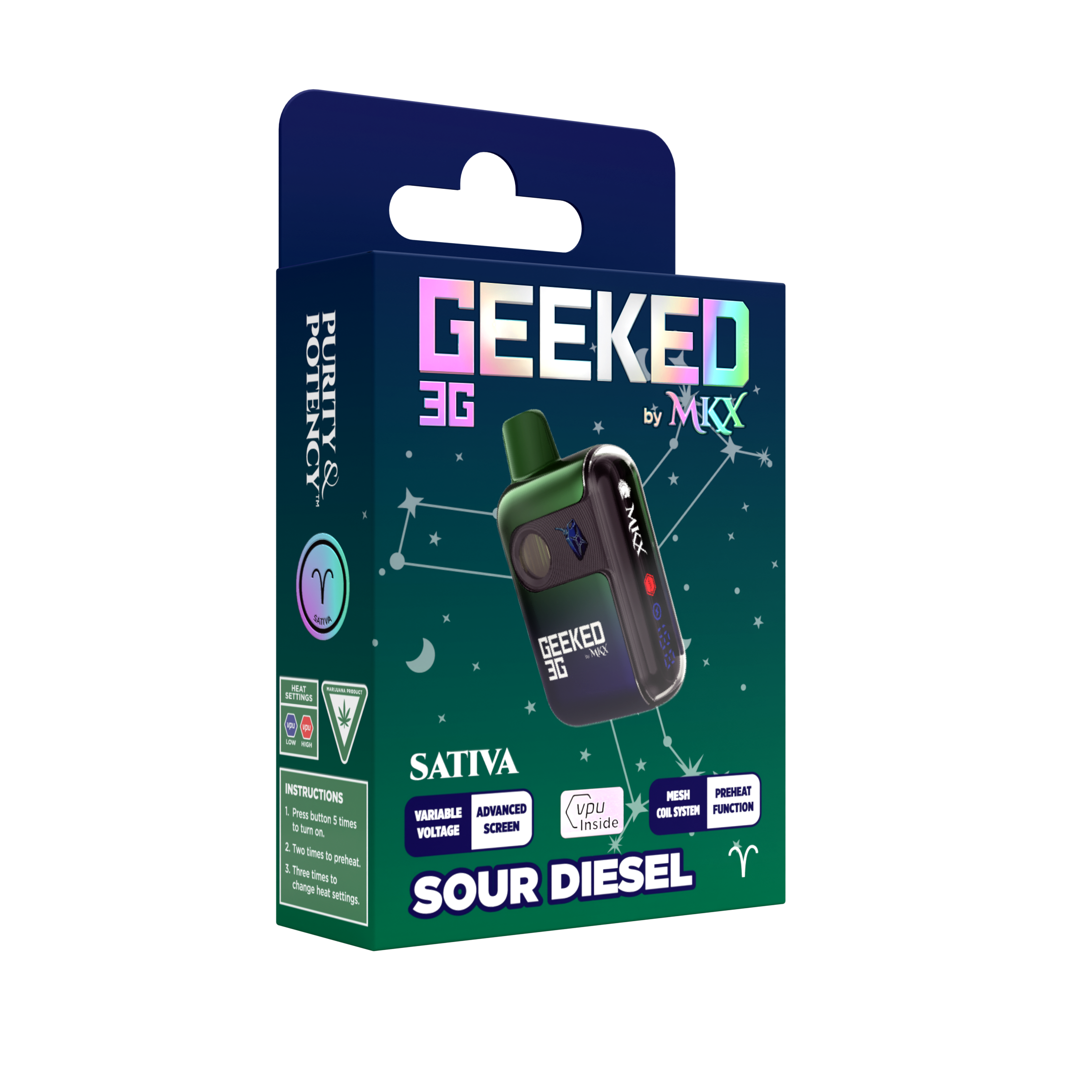 Photograph of product: Sour Diesel | 3G Disposable Vape