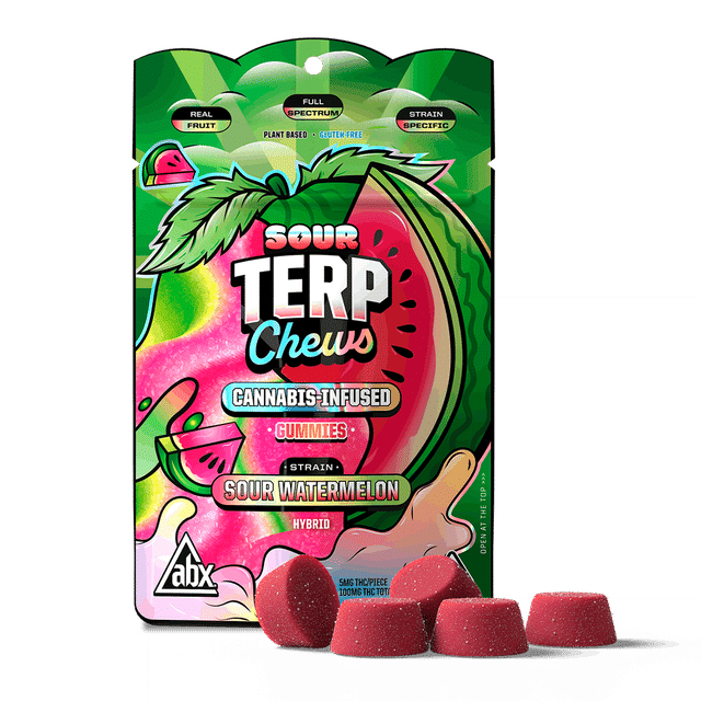 Photograph of product: Sour Watermelon Terp Chews - 100mg - 