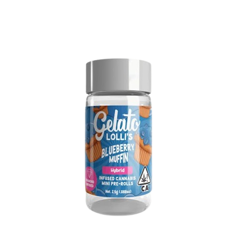 Photograph of product: Gelato | Blueberry Muffin Lolli's Infused Pre-Rolls (5 Pack) | 3g
