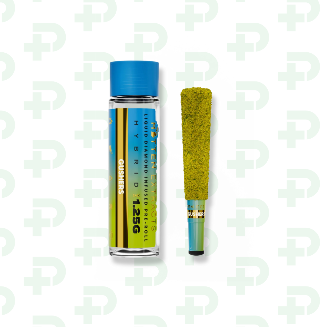 Photograph of product: Mitten Extracts Infused Preroll - Hybrid - Gushers