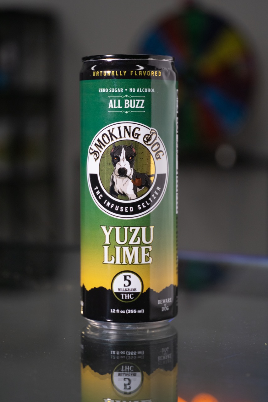 Photograph of product: SMOKING DOG - TH-oui SELTZER 5mg - YUZU LIME