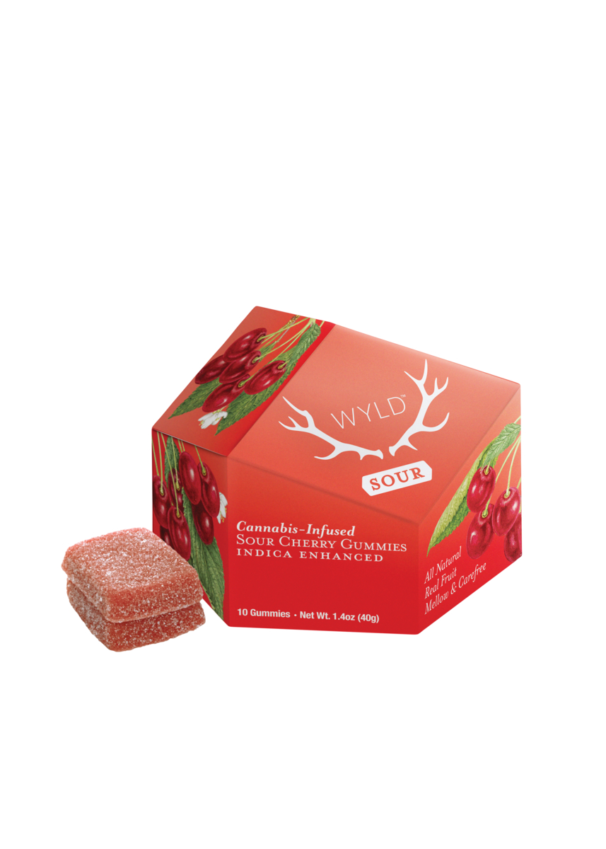 Photograph of product: Wyld - Gummies Sour Cherry Oui'd- 100mg