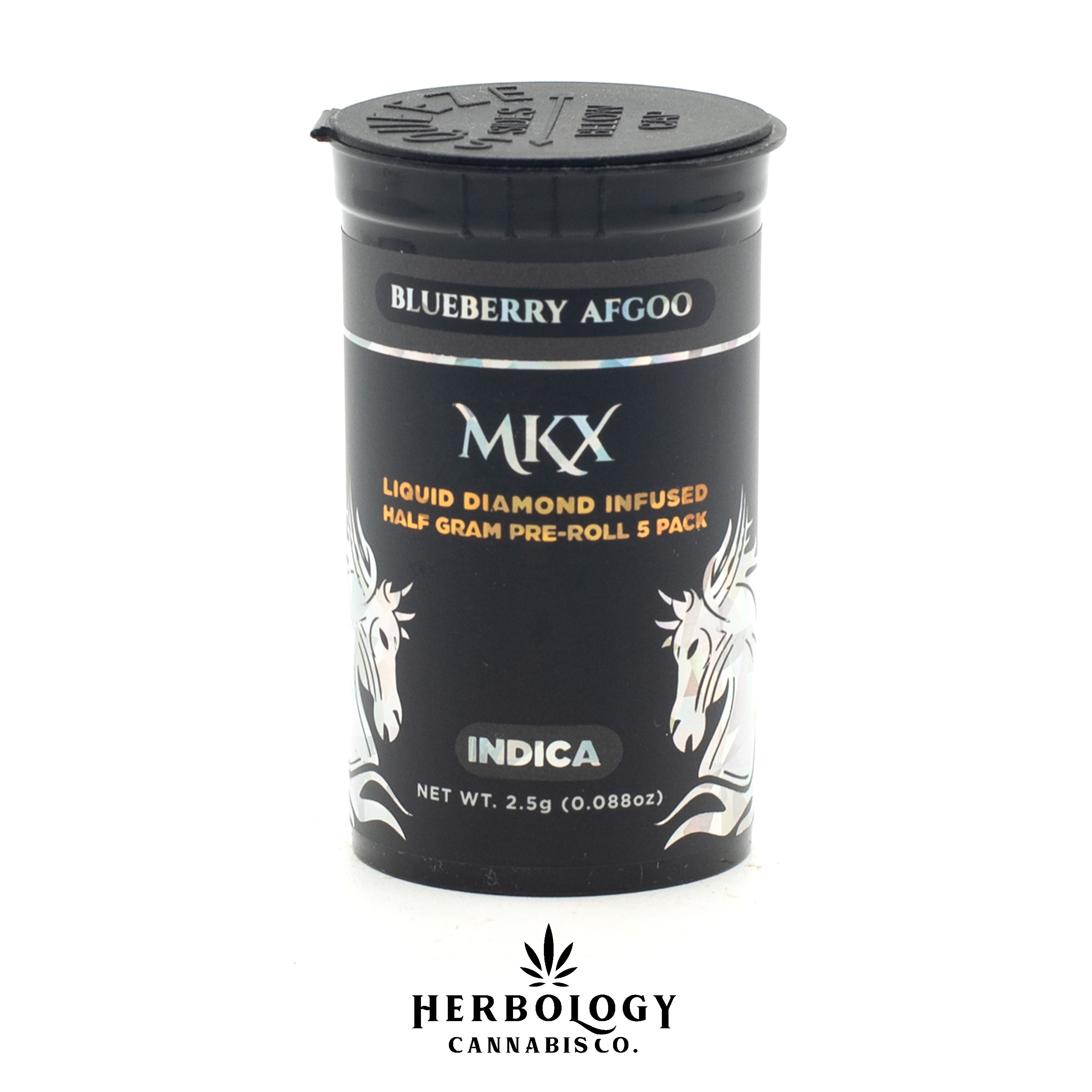Photograph of Product: MKX | Tropix | Liquid Diamond Infused Pre-Roll 5 Pack | Blue Afgoo | 2.5g