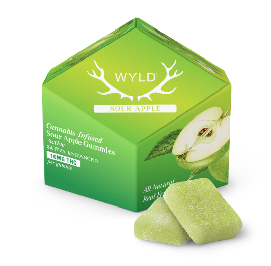 Photograph of product: Sour Apple Gummy  - 5mg each - 20pk - 100mg