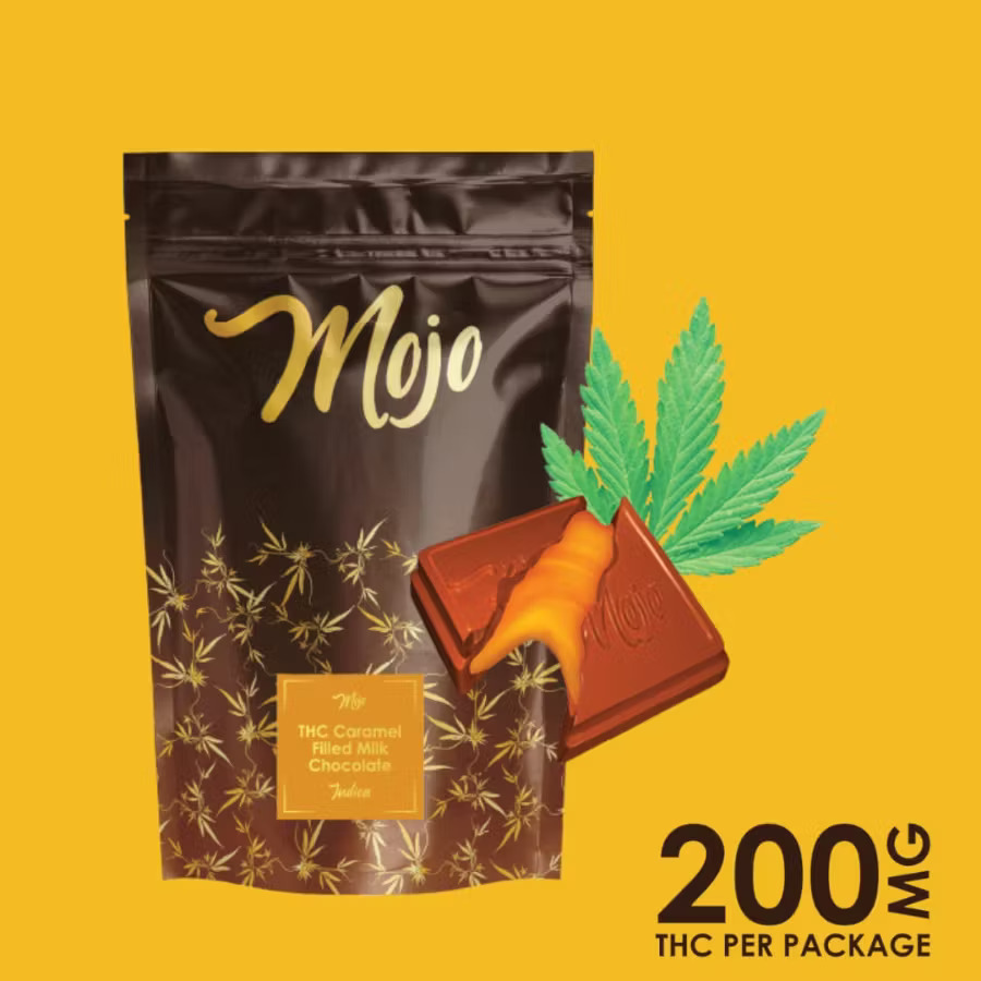 Photograph of product: 200mg Mojo Chocolate - Caramel Filled Milk Chocolate