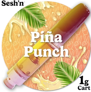 Photograph of product: Sesh'n Pina Punch (H) Vape Cartridge 1g