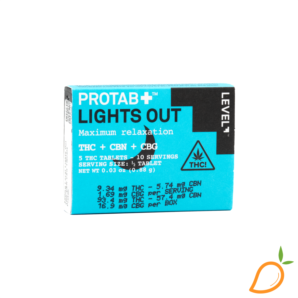 Photograph of Product: 100mg Level Lights Out THC:CBN:CBG Tablets Protab
