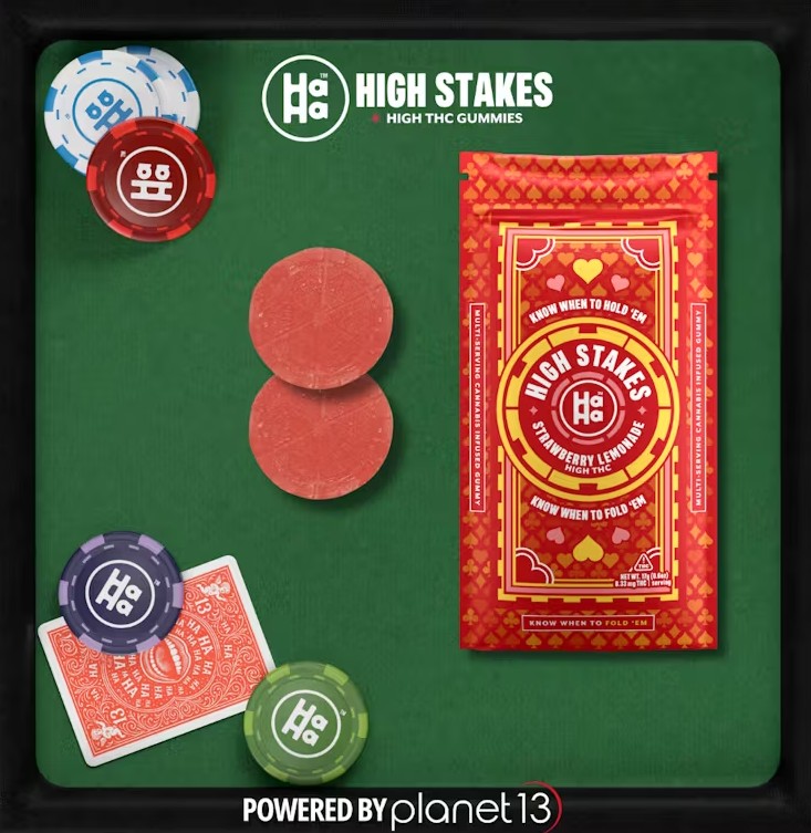 Photograph of Product: (10457) High Stakes "Strawberry Lemonade" High THC Gummy - 2pk