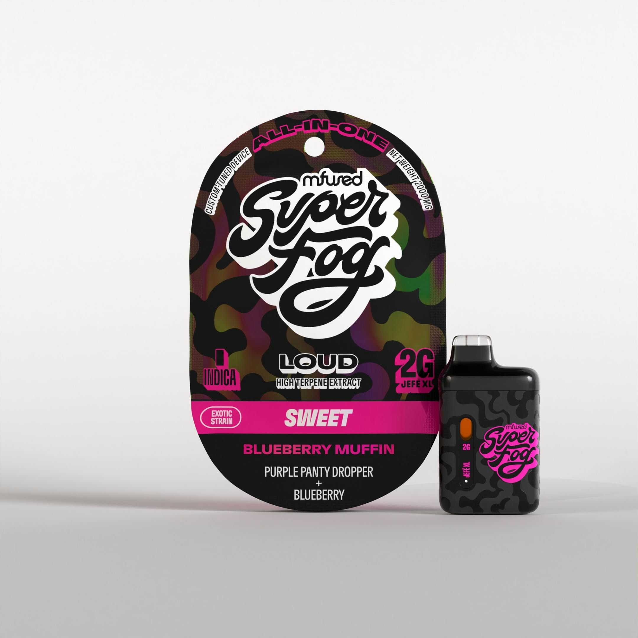 Photograph of product: 2000mg Blueberry Muffin Live Resin Loud AIO