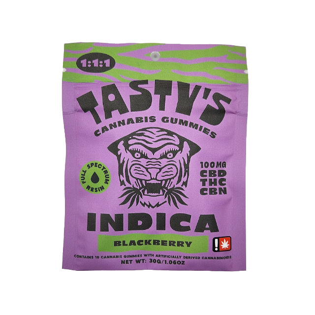 Photograph of product: Tasty's- Blackberry 1:1:1 10PK Gummies (I)