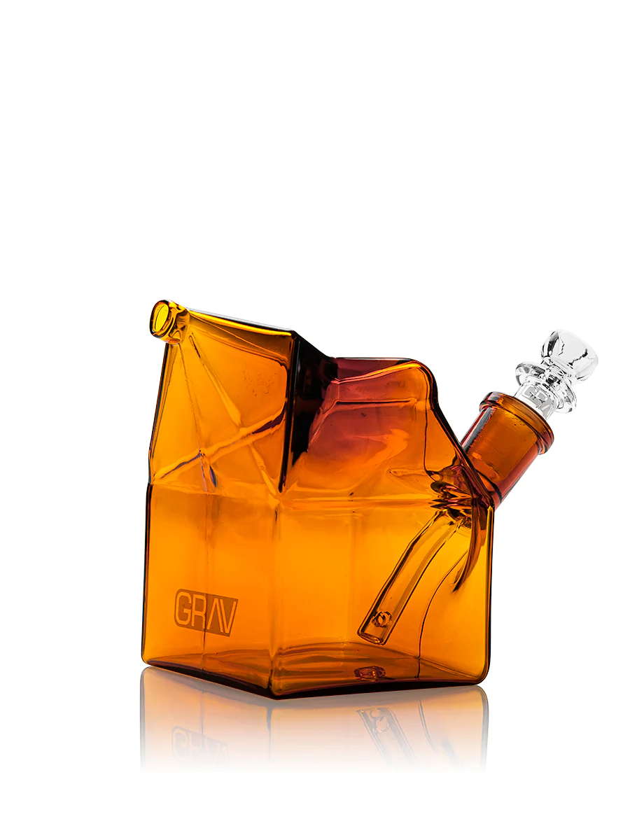 Photograph of product: GRAV Milk Carton Bubbler - Amber