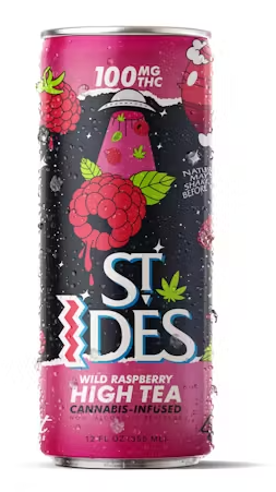 Photograph of product: ST IDES WILD RASPBERRY HIGH TEA HYBRID 100MG
