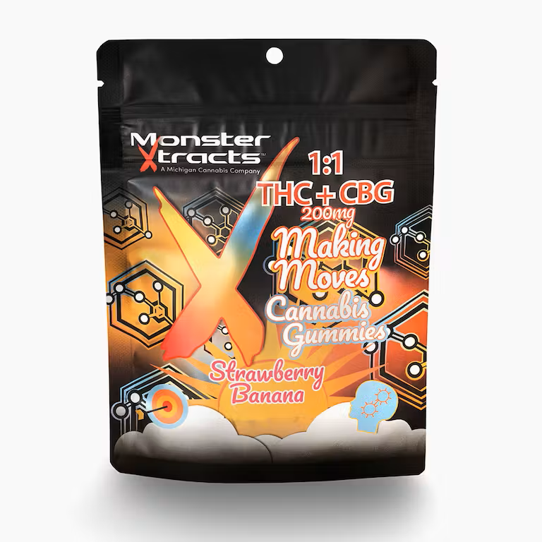 Photograph of product: Strawberry Banana Gummies 1:1 | TH-oui: 200mg CBG: 200mg