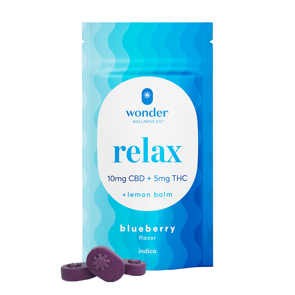 Photograph of product: Relax 2:1 Blueberry Gummies (100mg)