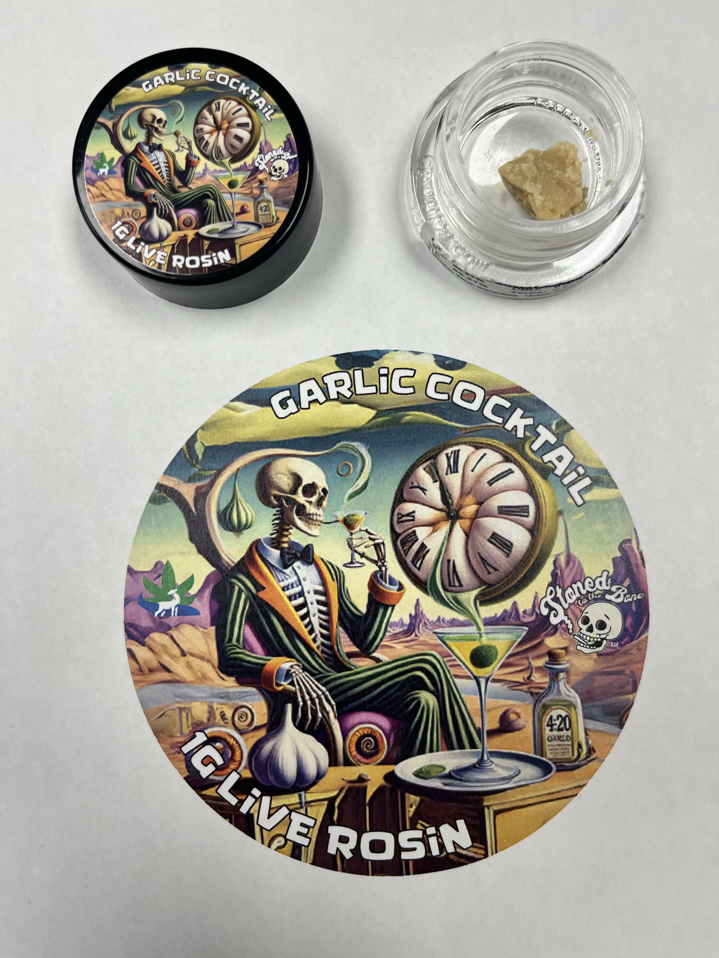 Photograph of Product: Stoned to the Bone - Hash Rosin 1g - Garlic Cocktail